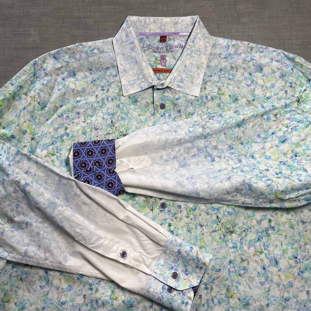 Luciano Visconti Multicolor Geometric Button Up Shirt Men's XL Limited Edition - Picture 3 of 9